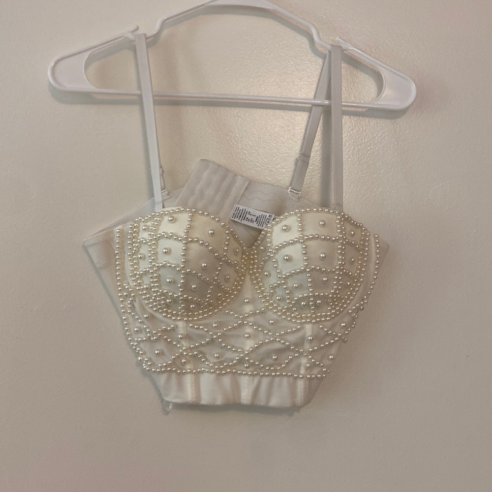 White pearl corset